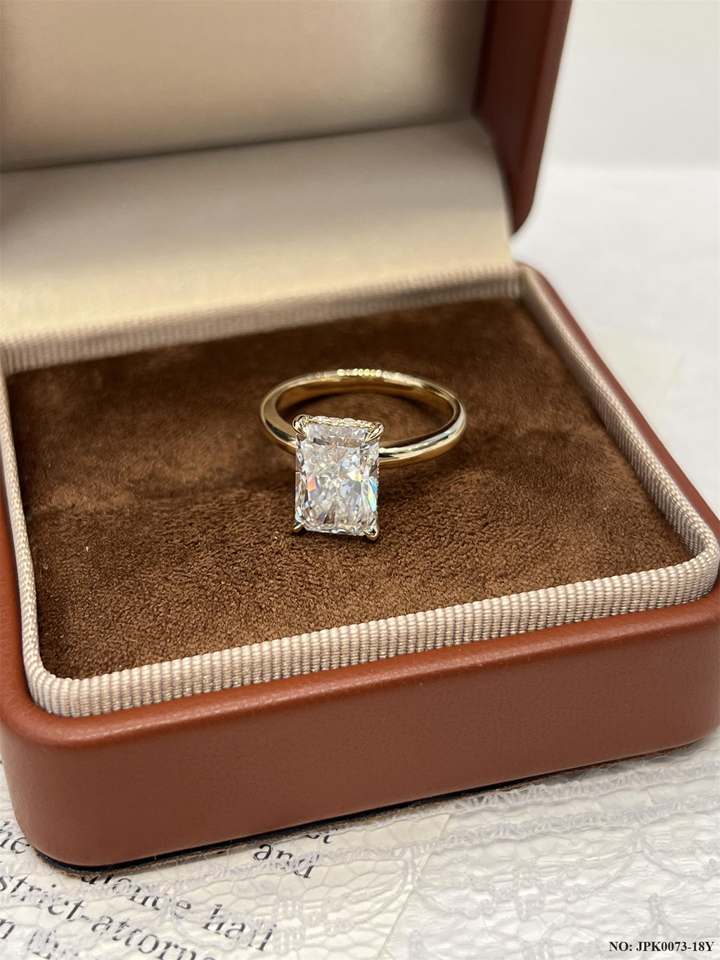 18K Gold 3-Carat Radiant Cut Lab-Grown Diamond Ring, Women's Engagement & Wedding Ring, Luxury Side Pave Cluster Accent Statement Diamond Ring
