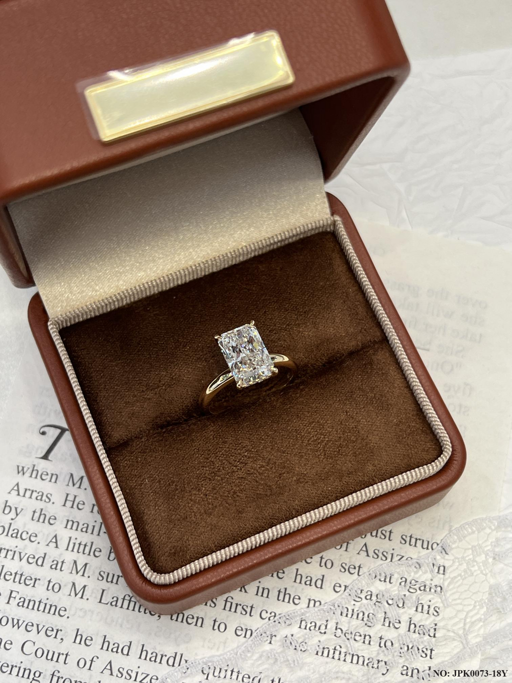 18K Gold 3-Carat Radiant Cut Lab-Grown Diamond Ring, Women's Engagement & Wedding Ring, Luxury Side Pave Cluster Accent Statement Diamond Ring