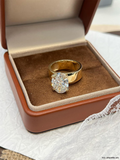 18K Gold 5ct Oval Cut Lab-Grown Diamond Ring - Luxury Wide Smooth Band Statement Ring