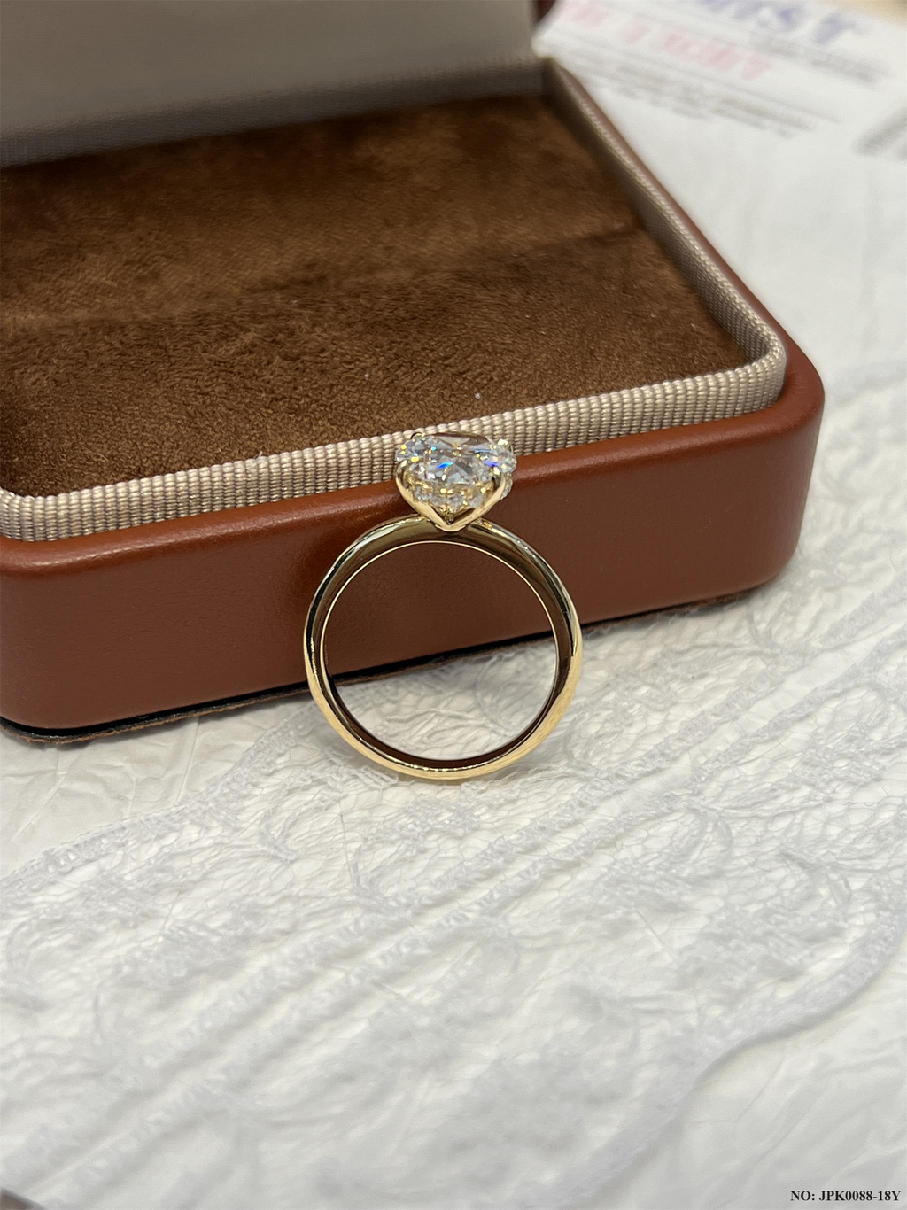 18K Gold 3 CaratsOval Cut Lab-Grown Diamond Ring - Minimalist Plain Band Solitaire