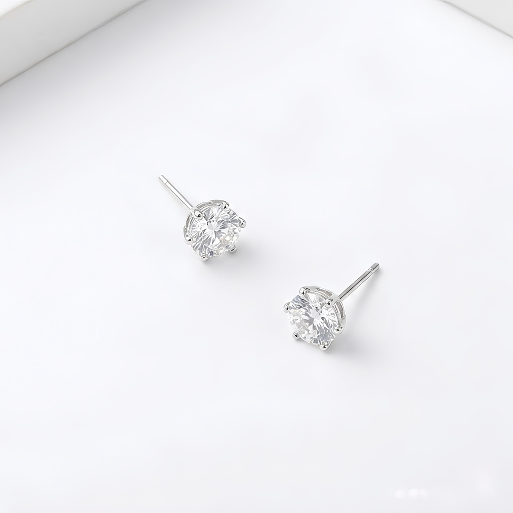 0.5CTx2 D VS1 Classic 6-Prong Round Lab-Grown Diamond Studs