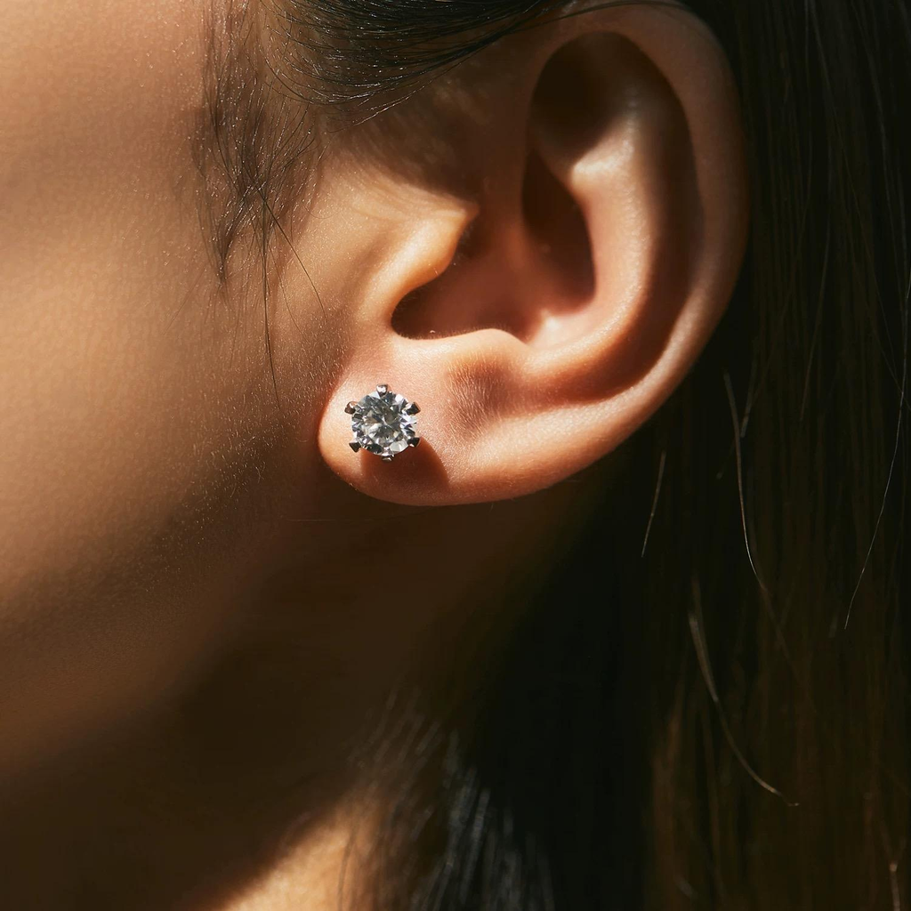 0.5CTx2 D VS1 Classic 6-Prong Round Lab-Grown Diamond Studs