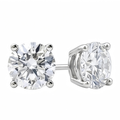 9K 18K White Gold 1CTx2 D VS1 Round Lab-Grown Diamond Studs, 4-Prong