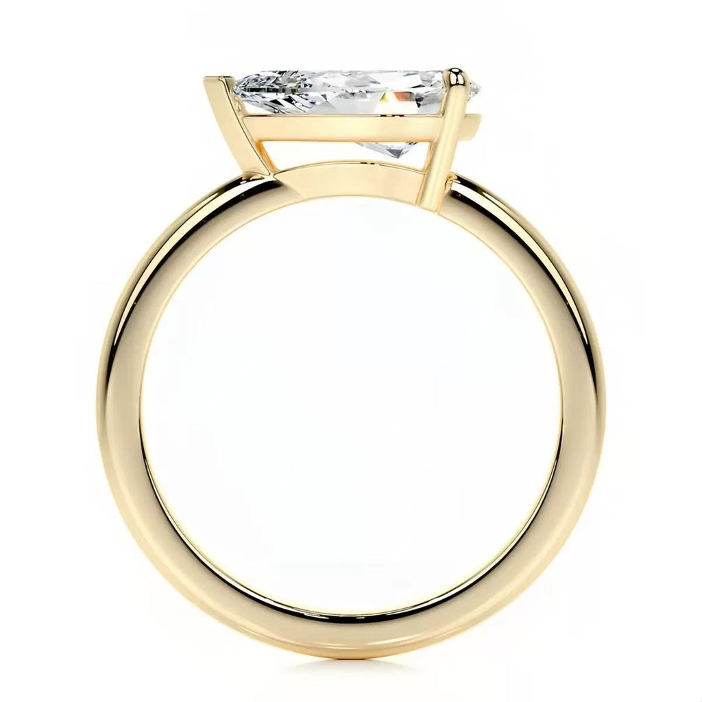 14K Gold 1 Carat Pear Shaped Cut Lab-Grown Diamond Ring, D Color, VS1 Clarity, IGI Certified. Light Luxury High-End Style, Daily Versatile Engagement & Proposal Diamond Ring