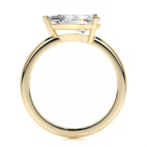14K Gold 1 Carat Pear Shaped Cut Lab-Grown Diamond Ring, D Color, VS1 Clarity, IGI Certified. Light Luxury High-End Style, Daily Versatile Engagement & Proposal Diamond Ring