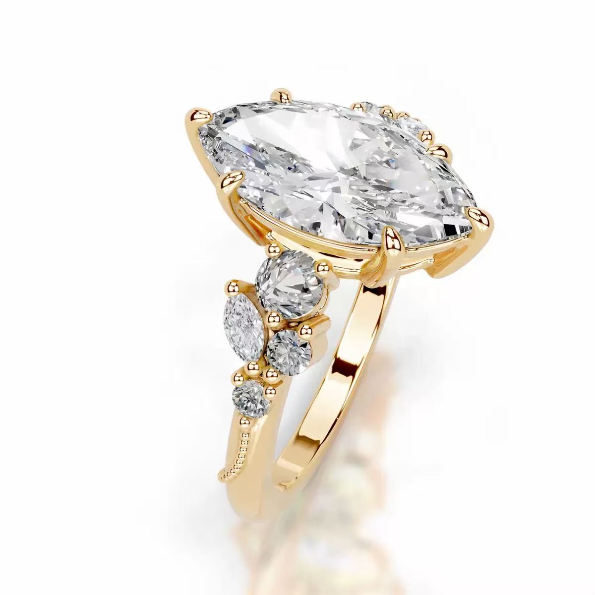 14K Gold D Color VS1 Clarity 5 Carat Radiant Cut IGI Certified Lab-Grown Diamond Ring, Light Luxury Elegant Style, Versatile Daily Wear Engagement & Proposal Ring