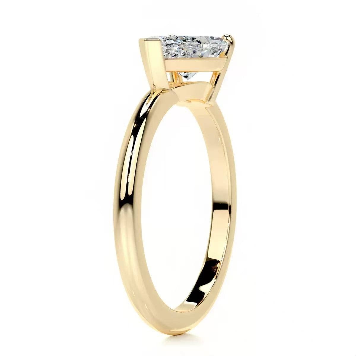 14K Gold 1 Carat Pear Shaped Cut Lab-Grown Diamond Ring, D Color, VS1 Clarity, IGI Certified. Light Luxury High-End Style, Daily Versatile Engagement & Proposal Diamond Ring
