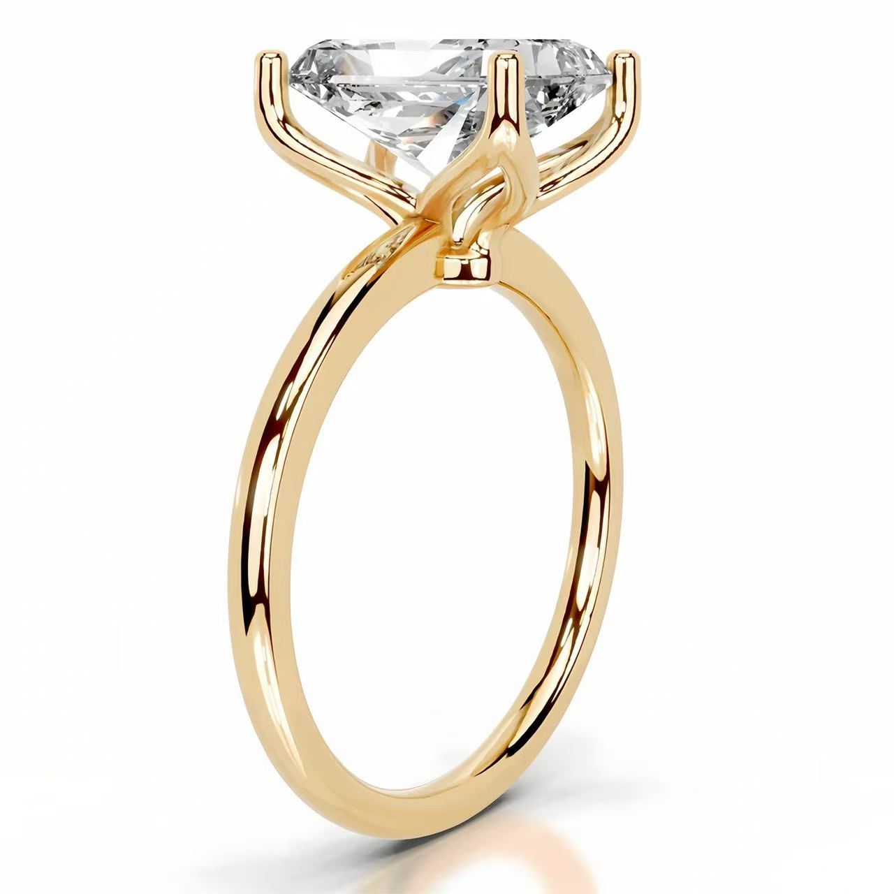 14K Gold D Color VS1 Clarity 2 Carat Emerald Cut IGI Certified Lab-Grown Diamond Ring, Light Luxury Elegant, All-match Daily Wear Engagement & Proposal Ring