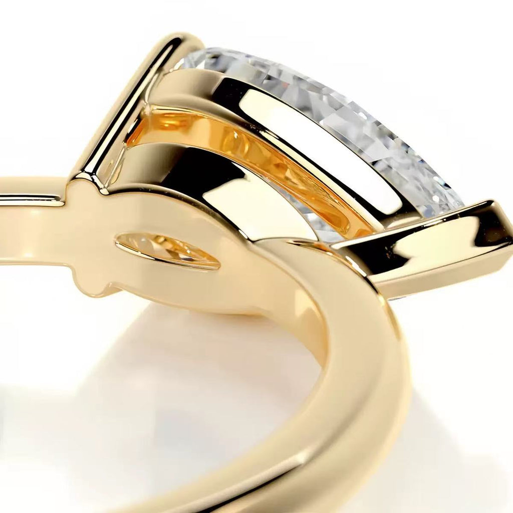 14K Gold 1 Carat Pear Shaped Cut Lab-Grown Diamond Ring, D Color, VS1 Clarity, IGI Certified. Light Luxury High-End Style, Daily Versatile Engagement & Proposal Diamond Ring