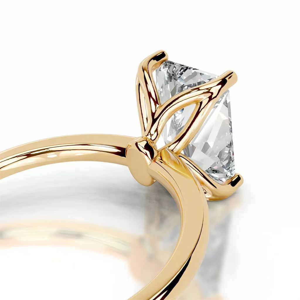 14K Gold D Color VS1 Clarity 2 Carat Emerald Cut IGI Certified Lab-Grown Diamond Ring, Light Luxury Elegant, All-match Daily Wear Engagement & Proposal Ring