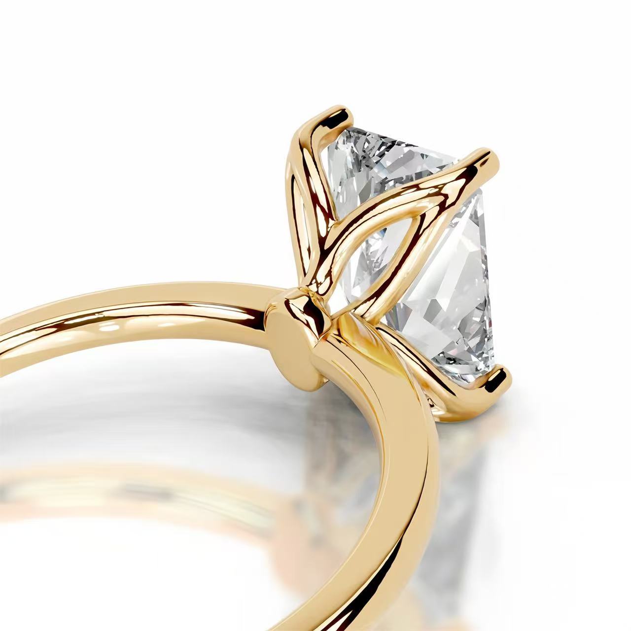 14K Gold D Color VS1 Clarity 2 Carat Emerald Cut IGI Certified Lab-Grown Diamond Ring, Light Luxury Elegant, All-match Daily Wear Engagement & Proposal Ring