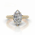 14K Gold 2 Carat Marquise Cut Lab-Grown Diamond Ring, D Color, VS1 Clarity, IGI Certified. Light luxury high-end style, versatile daily wear engagement & proposal diamond ring