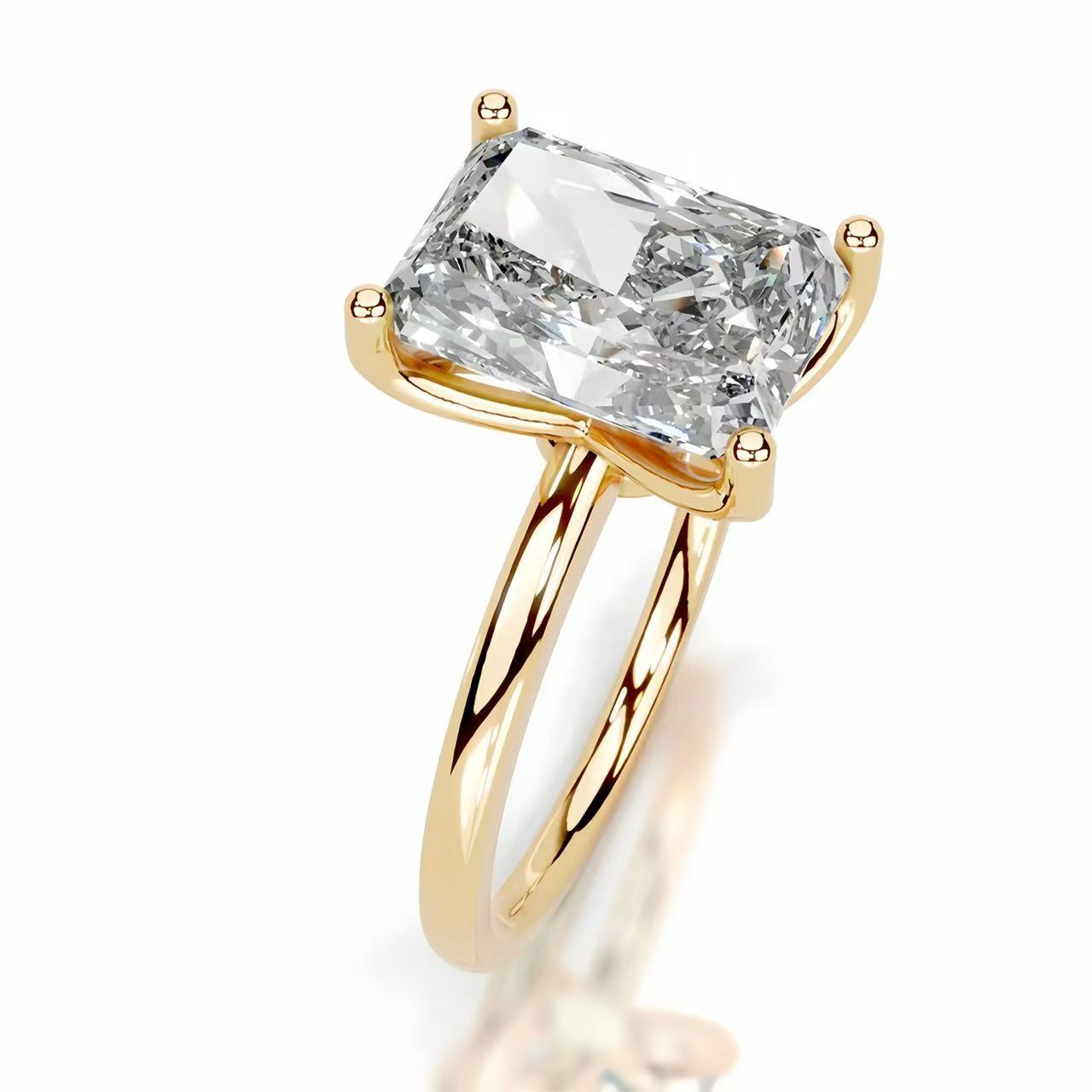14K Gold D Color VS1 Clarity 2 Carat Emerald Cut IGI Certified Lab-Grown Diamond Ring, Light Luxury Elegant, All-match Daily Wear Engagement & Proposal Ring