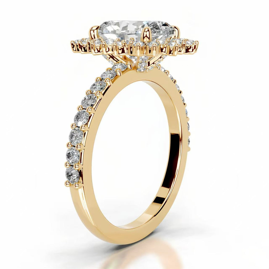 14K Gold 2 Carat Oval Cut Lab-Grown Diamond Ring, Color D, Clarity VS1, IGI Certified Stackable Light Luxury High-End Style, Daily Versatile Engagement & Proposal Diamond Ring