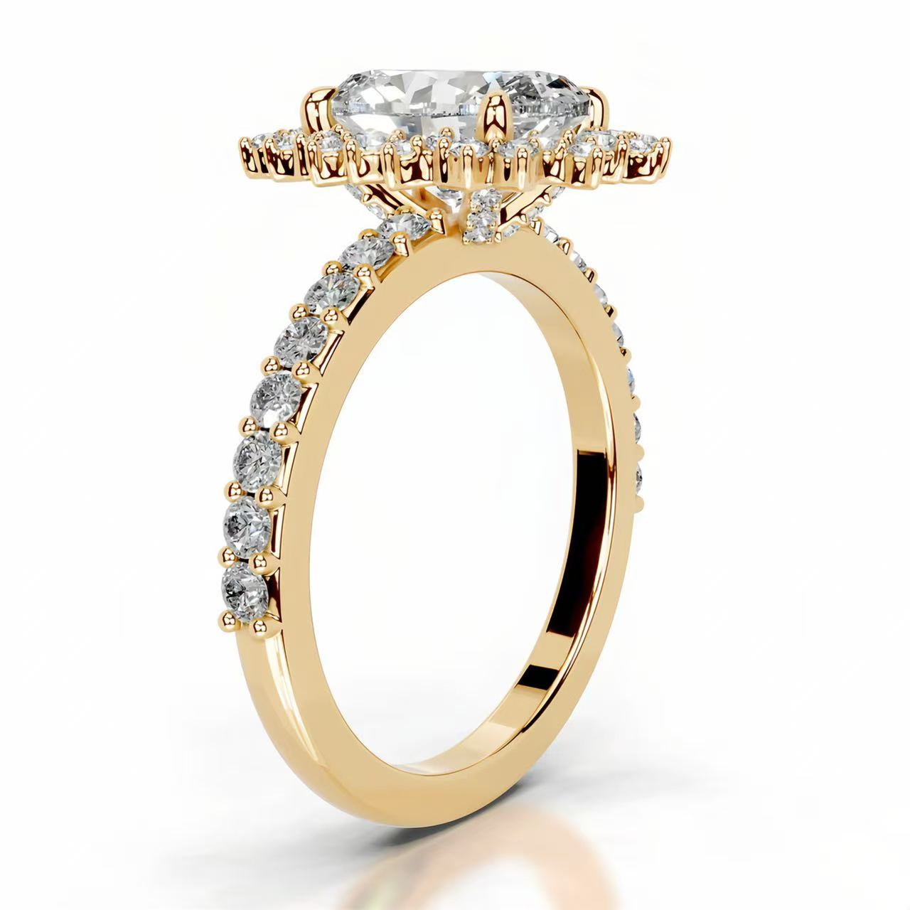 14K Gold 2 Carat Oval Cut Lab-Grown Diamond Ring, Color D, Clarity VS1, IGI Certified Stackable Light Luxury High-End Style, Daily Versatile Engagement & Proposal Diamond Ring