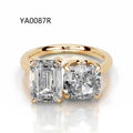 5ct Emerald & 4ct Pear Cut Lab-Grown Diamond  Ring in 18K Gold | D VS1 IGI Certified High-End Engagement Ring