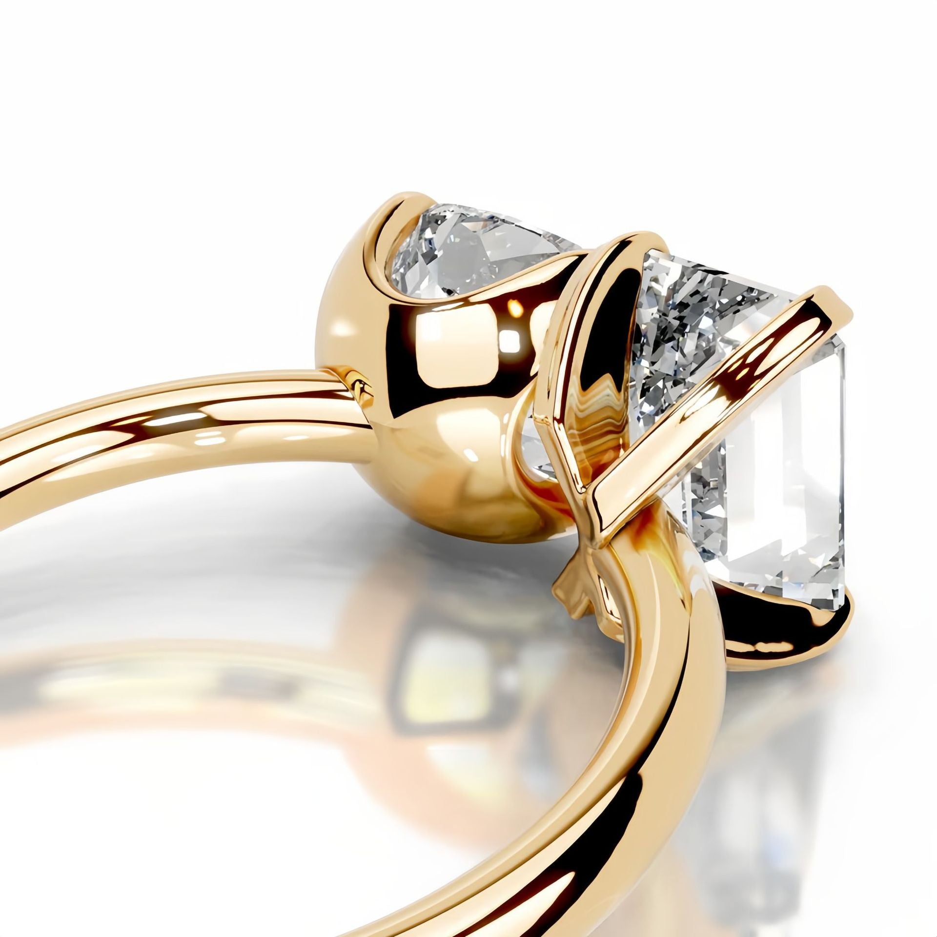 5ct Emerald & 4ct Pear Cut Lab-Grown Diamond  Ring in 18K Gold | D VS1 IGI Certified High-End Engagement Ring