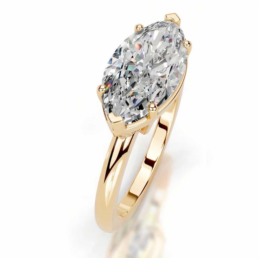 2 Carat Marquise Cut Lab-Grown Diamond Ring  D VS1 IGI Certified, 18K Gold Classic Solitaire Engagement & Proposal Ring