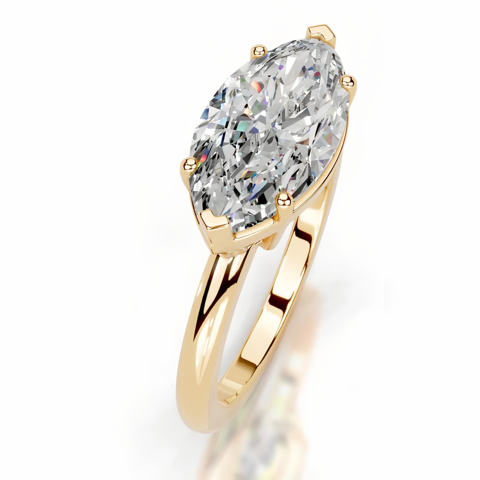 2 Carat Marquise Cut Lab-Grown Diamond Ring  D VS1 IGI Certified, 18K Gold Classic Solitaire Engagement & Proposal Ring