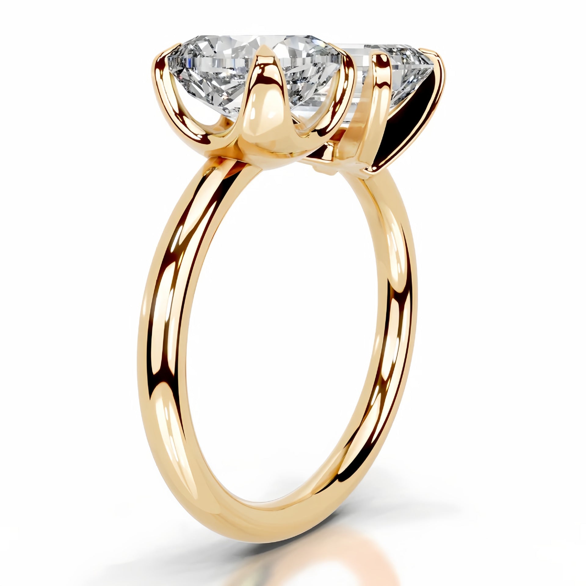 5ct Emerald & 4ct Pear Cut Lab-Grown Diamond  Ring in 18K Gold | D VS1 IGI Certified High-End Engagement Ring