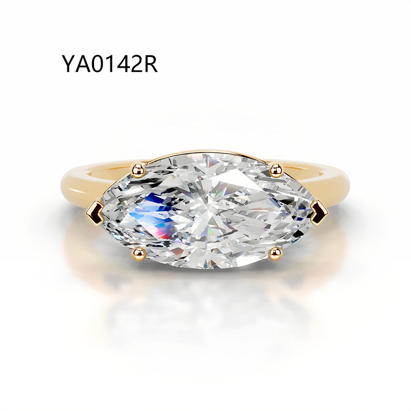 2 Carat Marquise Cut Lab-Grown Diamond Ring  D VS1 IGI Certified, 18K Gold Classic Solitaire Engagement & Proposal Ring