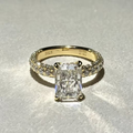 022 For Lalalover Custom 14K Radiant Ring Size 6.5 | 4CT Diamond