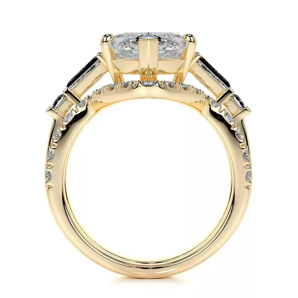 14K  Gold 5 Carat Marquise Cut Lab-Grown Diamond Ring, D Color, VS1 Clarity, IGI Certified. Stackable light luxury premium style, versatile daily wear engagement & proposal ring