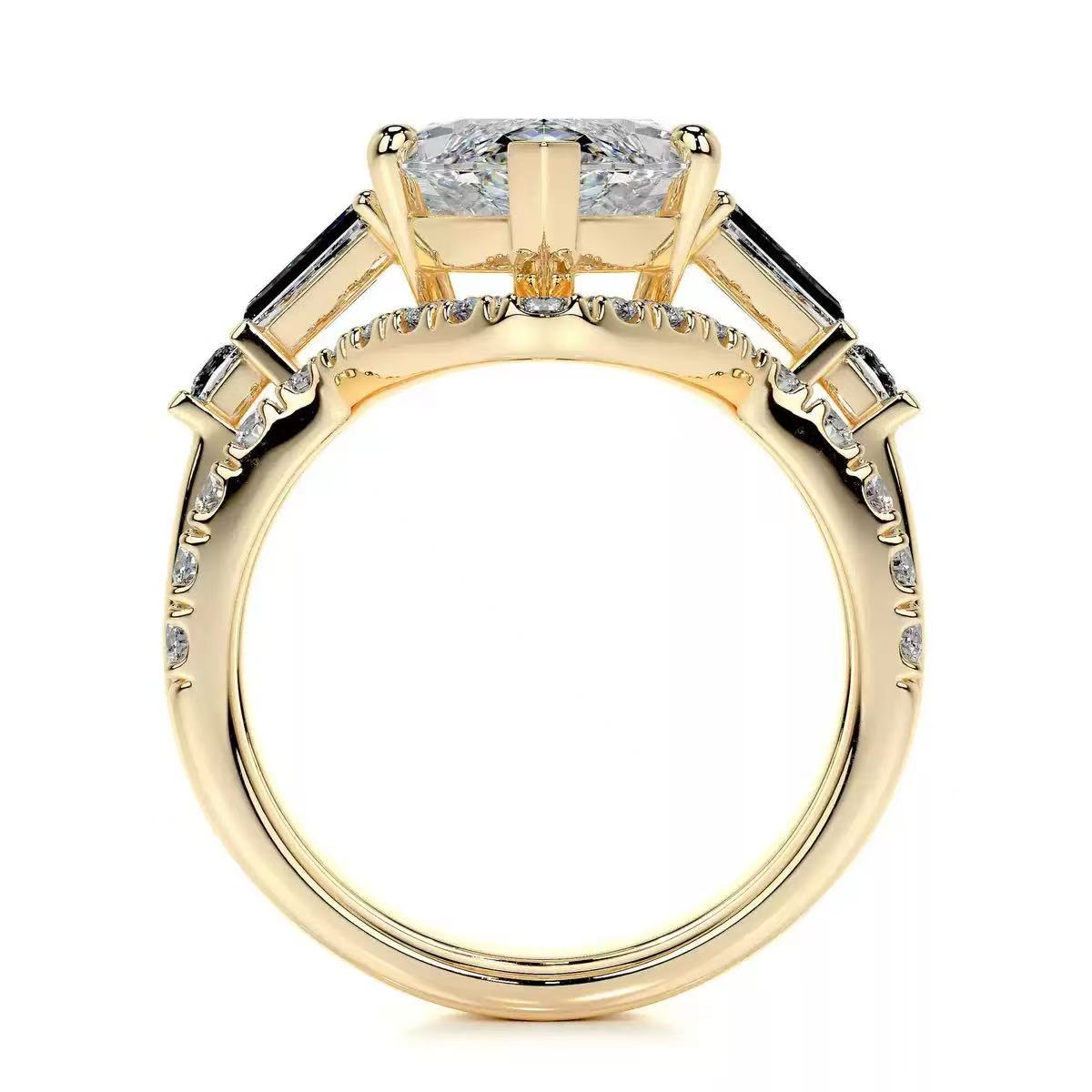 14K  Gold 5 Carat Marquise Cut Lab-Grown Diamond Ring, D Color, VS1 Clarity, IGI Certified. Stackable light luxury premium style, versatile daily wear engagement & proposal ring