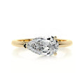 14K Gold 1 Carat Pear Shaped Cut Lab-Grown Diamond Ring, D Color, VS1 Clarity, IGI Certified. Light Luxury High-End Style, Daily Versatile Engagement & Proposal Diamond Ring