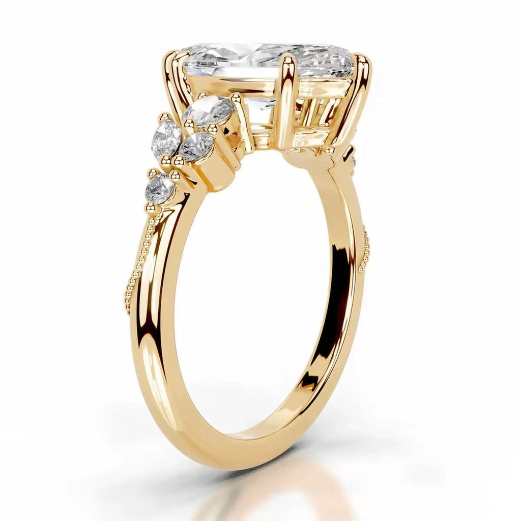 14K Gold D Color VS1 Clarity 5 Carat Radiant Cut IGI Certified Lab-Grown Diamond Ring, Light Luxury Elegant Style, Versatile Daily Wear Engagement & Proposal Ring