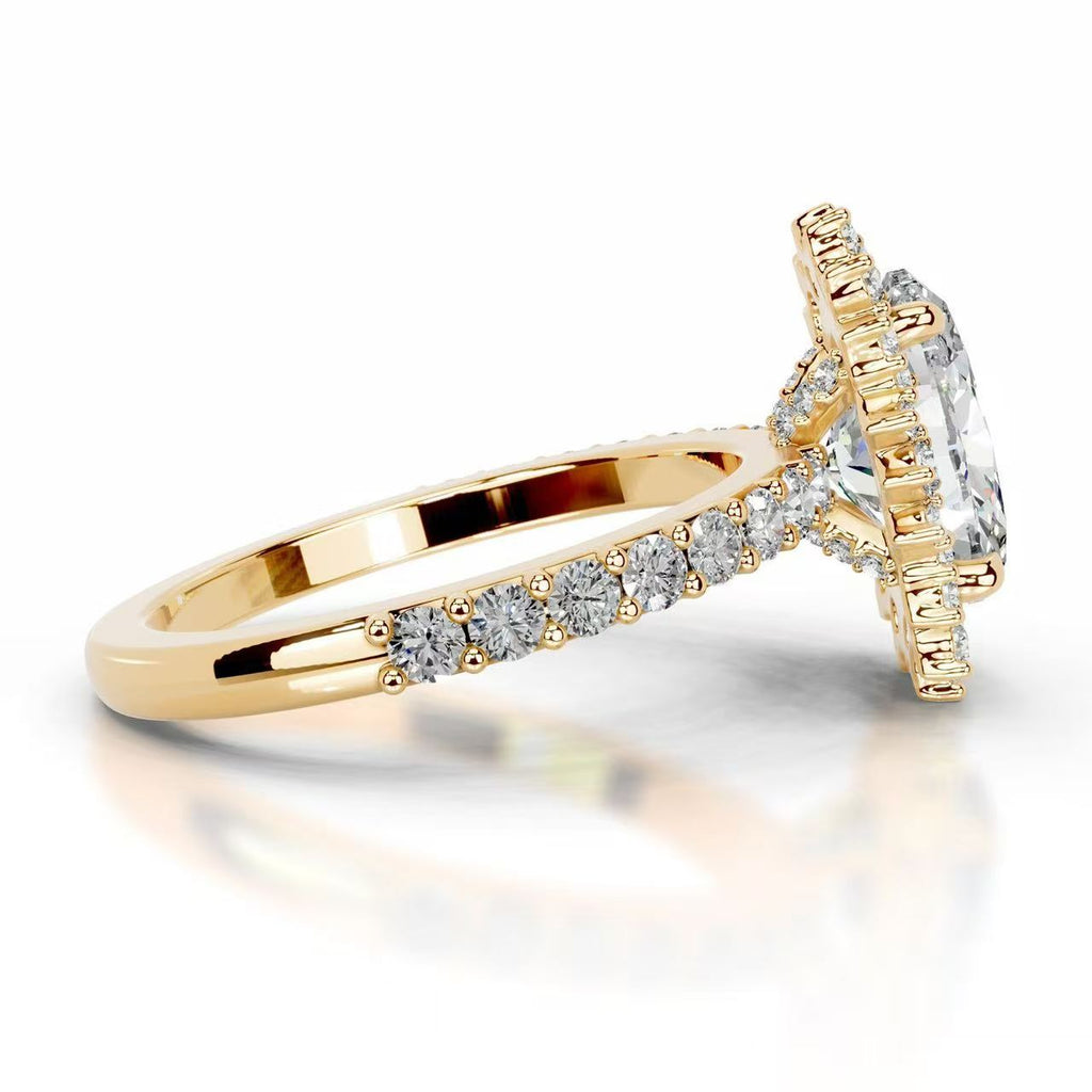 14K Gold 2 Carat Oval Cut Lab-Grown Diamond Ring, Color D, Clarity VS1, IGI Certified Stackable Light Luxury High-End Style, Daily Versatile Engagement & Proposal Diamond Ring