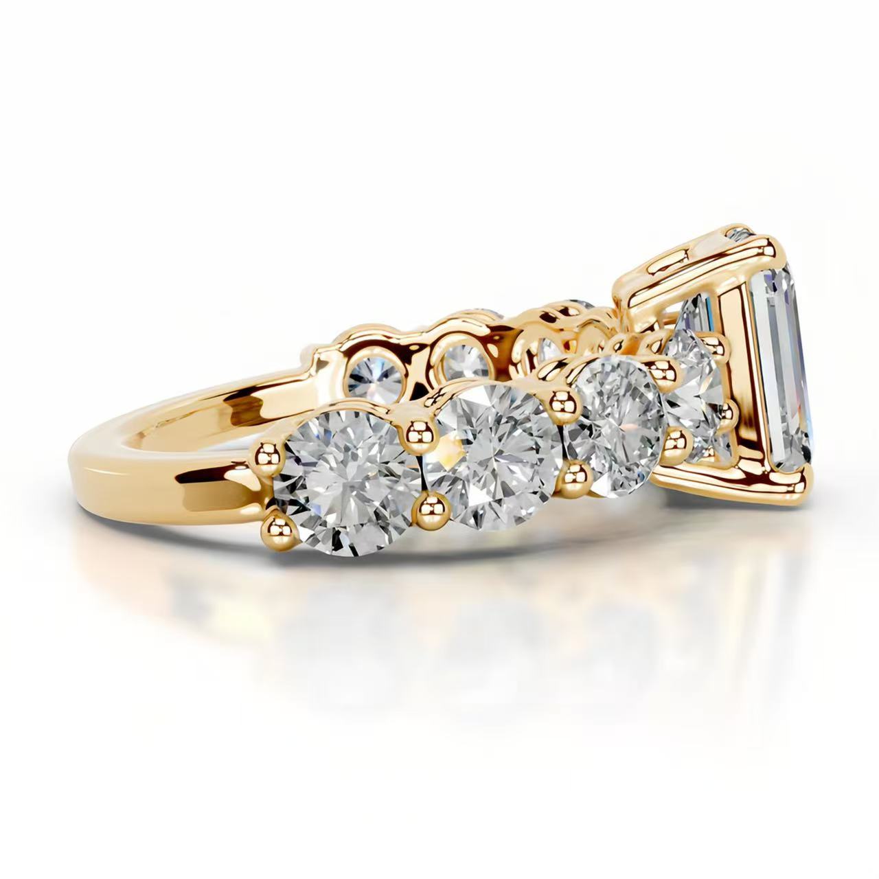 14K Gold 2 Carat Radiant Cut Lab-Grown Diamond Ring, D Color VS1 Clarity, IGI Certified. Light Luxury Elegant Design, Daily Versatile Ring for Engagement & Proposal