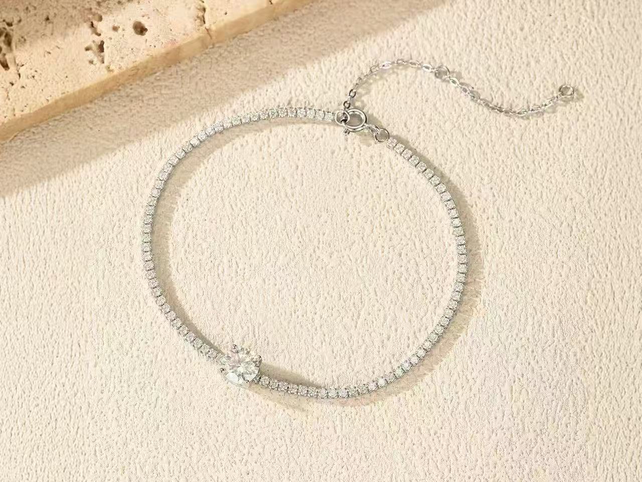 033   for 123 Custom Silver Bracelet 18K Gold Plated with Lab Grown Diamonds
