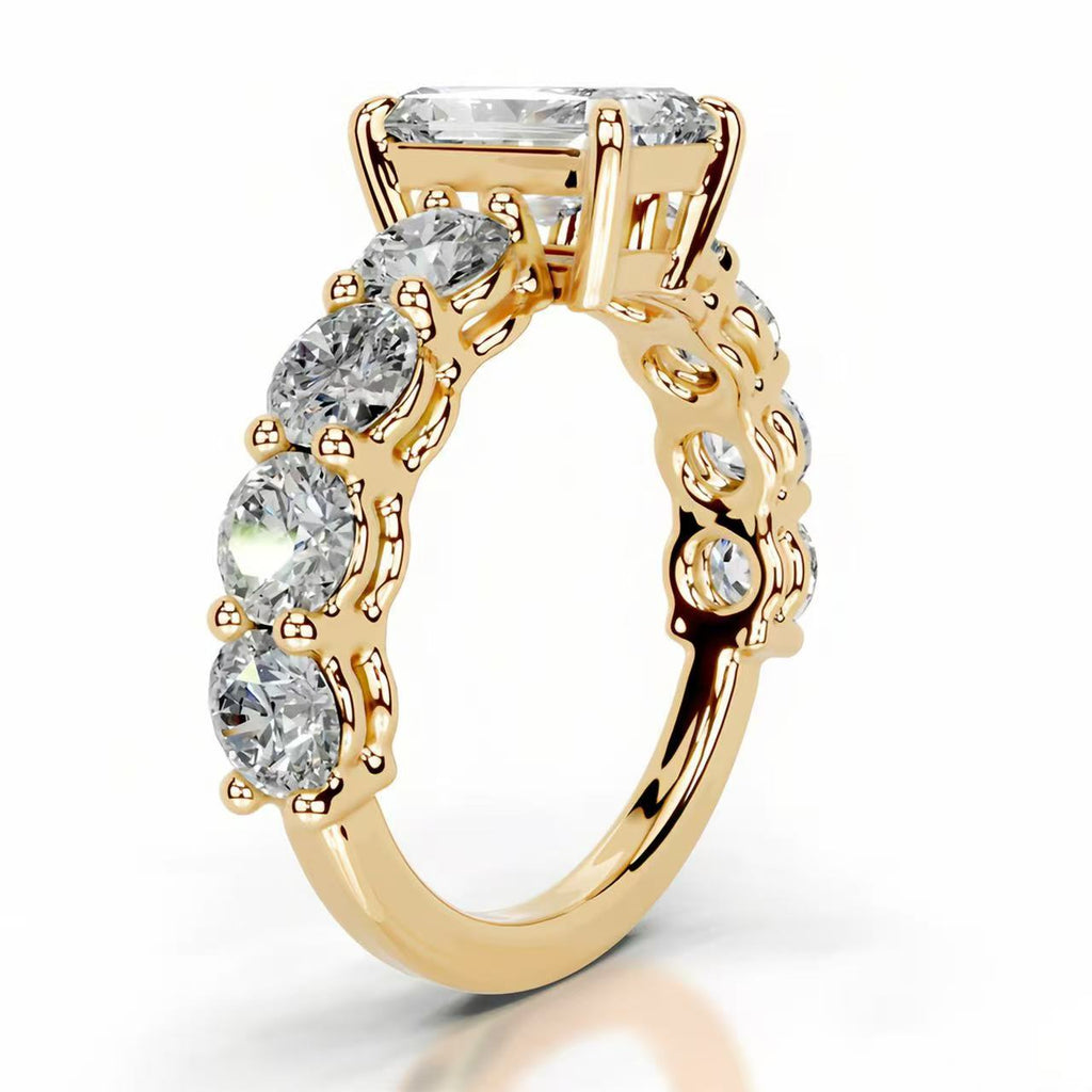 14K Gold 2 Carat Radiant Cut Lab-Grown Diamond Ring, D Color VS1 Clarity, IGI Certified. Light Luxury Elegant Design, Daily Versatile Ring for Engagement & Proposal