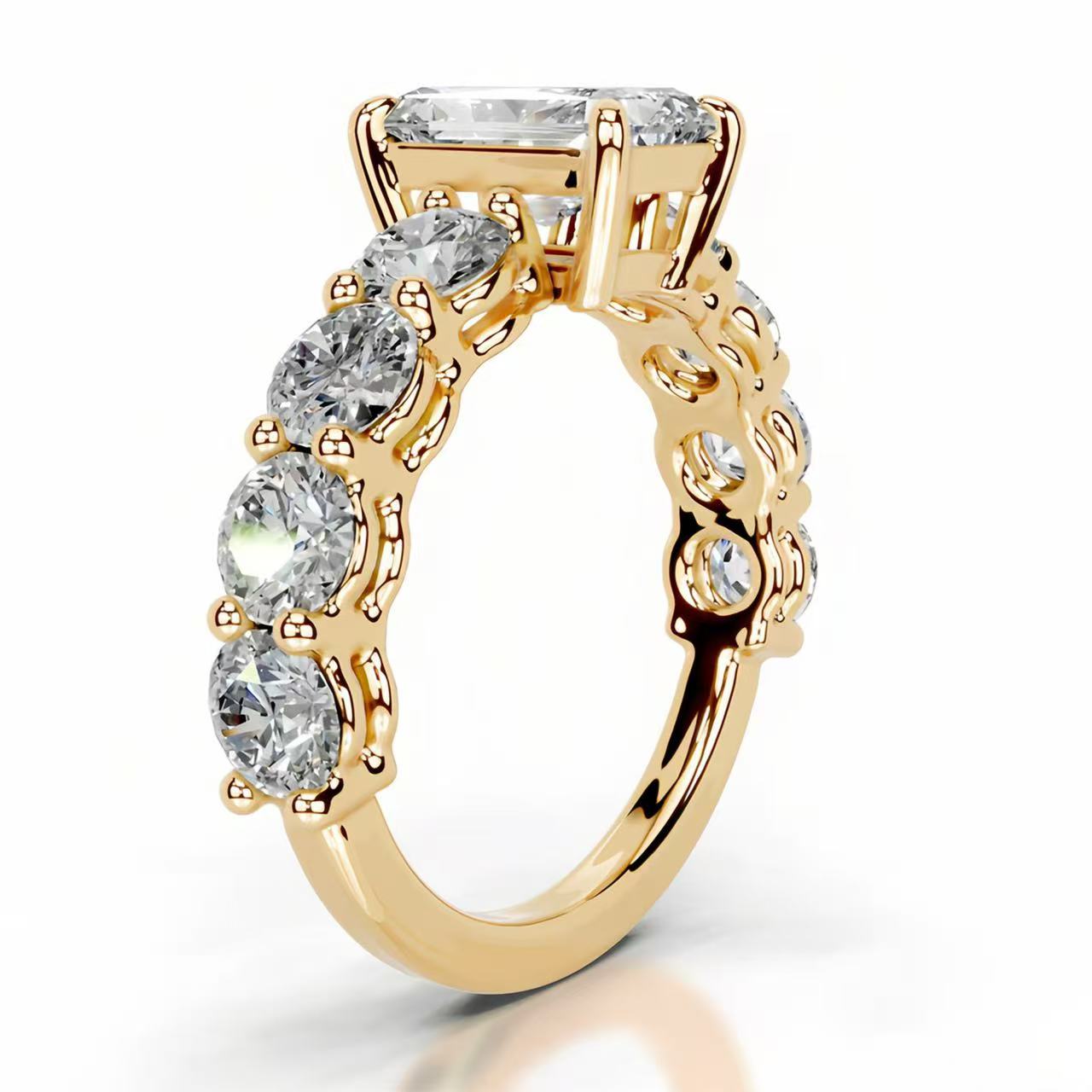 14K Gold 2 Carat Radiant Cut Lab-Grown Diamond Ring, D Color VS1 Clarity, IGI Certified. Light Luxury Elegant Design, Daily Versatile Ring for Engagement & Proposal